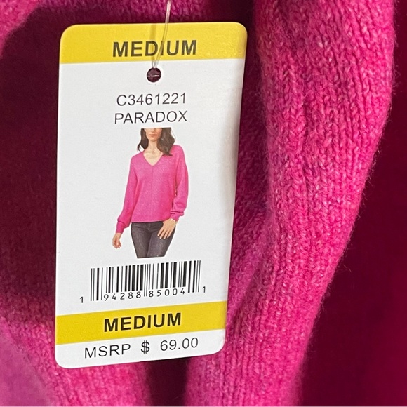 NWT Vince Camuto Paradox Women Pink Long Sleeve Light Wt Sweater size medium - Picture 7 of 14